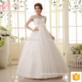 Cap sleeve lace applique cheap puffy ball gown floor length plus size wedding dress